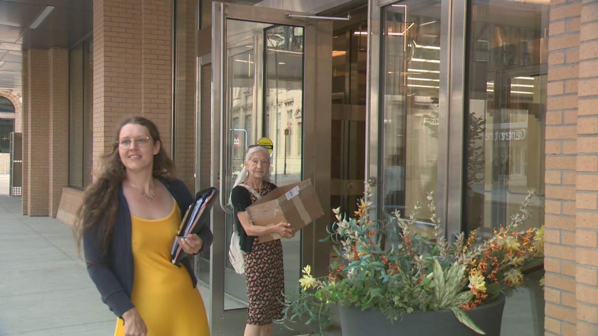 Arkady Shaw and her mother-in-law attempted to submit a complaint to Saskatchewan's Ombudsman but says a fire alarm put the building on security shutdown, and they were asked to leave.