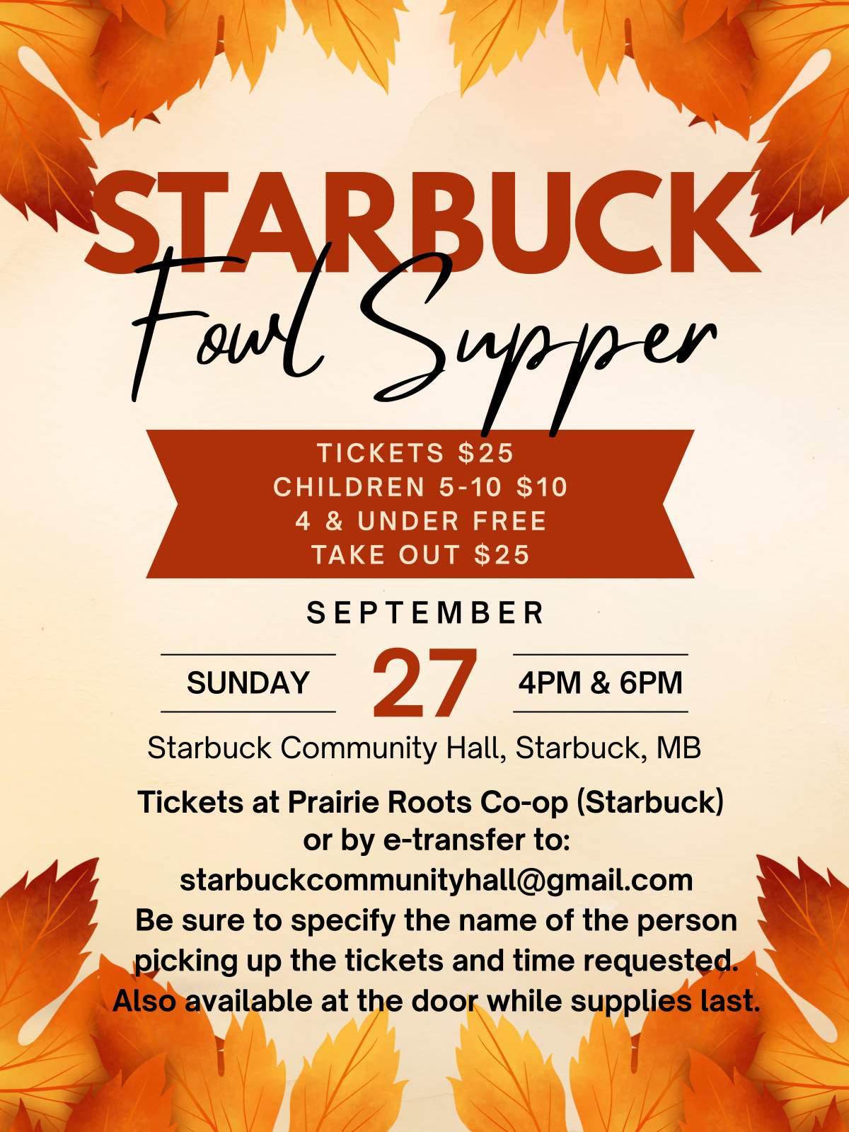 Starbuck Fowl Supper - image