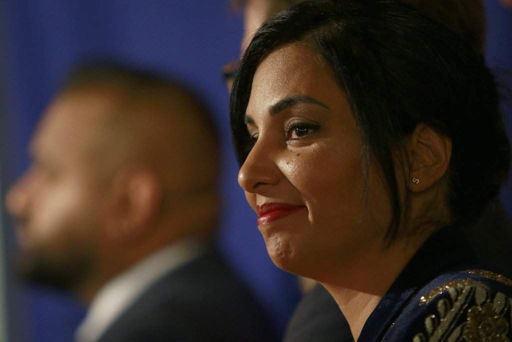 Deputy Premier and Attorney General Niki Sharma looks on during the swearing-in ceremony at Government House in Victoria, Monday, Nov. 18, 2024. THE CANADIAN PRESS/Chad Hipolito.