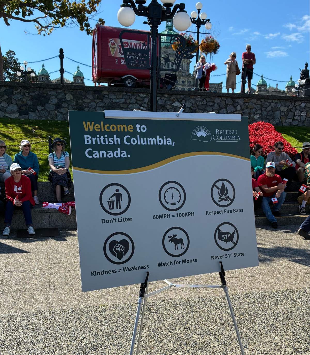 One of the new border signs.