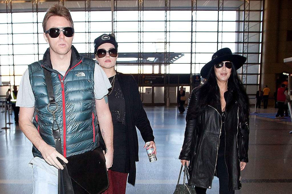 Cher and her son Elijah Blue Allman is seen at LAX on Dec. 10, 2012 in Los Angeles, California.