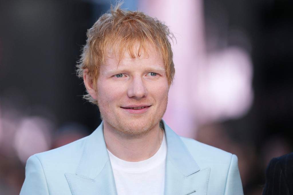 Ed Sheeran poses for photographers upon arrival at the premiere of the film 'F1 The Movie' on Monday, June 23, 2025, in London.