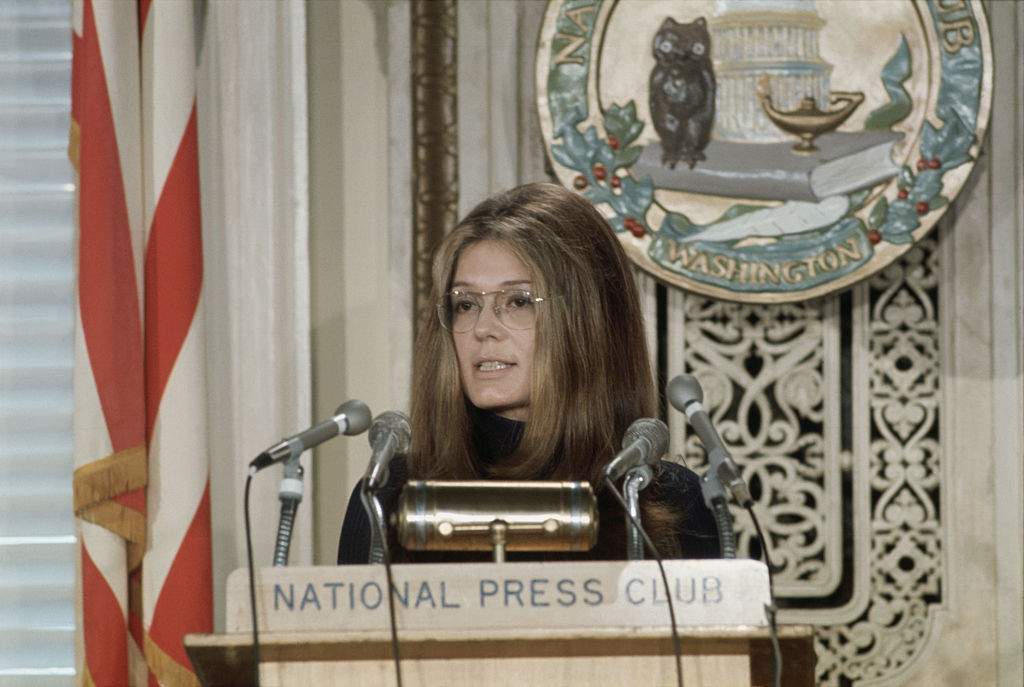 Women's liberationist Gloria Steinem speaks at the National Press club.