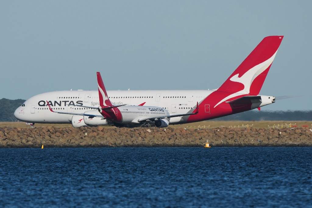 Australia Qantas Qantas passenger planes wait for take off at Sydney Airport in Sydney, Tuesday, July 21, 2026.