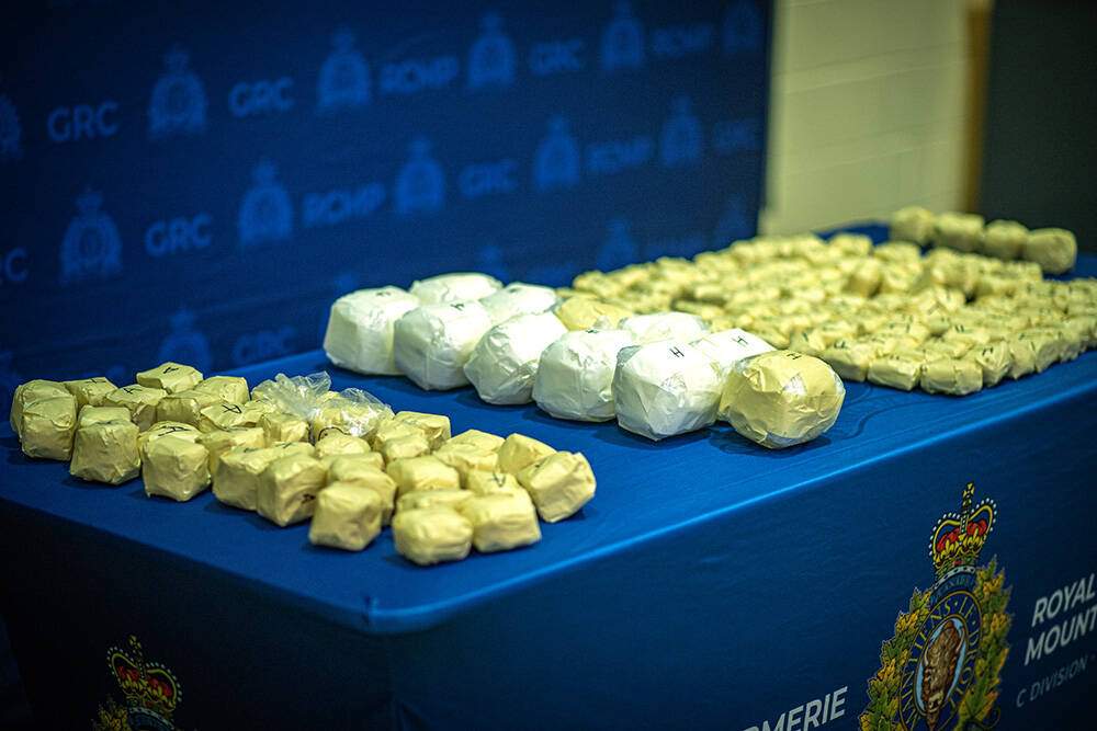 Seized items from RCMP are pictured as part of a cocaine trafficking investigation.