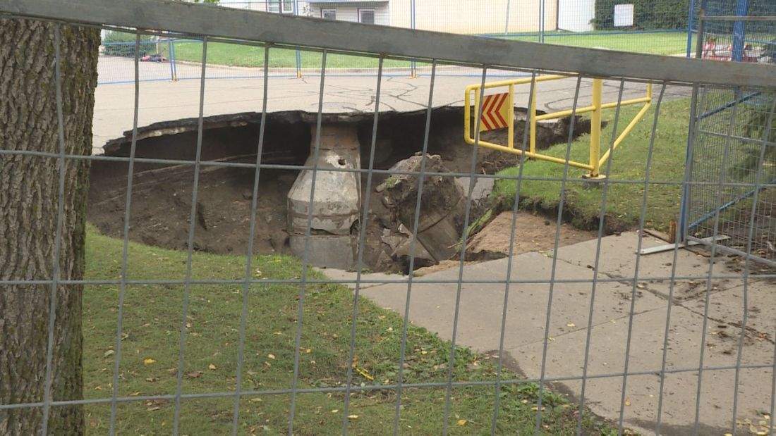 A sinkhole deteriorated further, and parts of Regina flooded, after the city saw more than 100 mm of rain on Sunday and Monday.