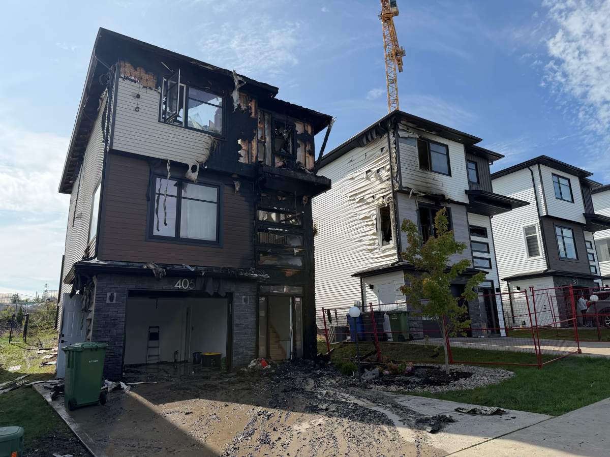 A home in the 400 block of Marketway Lane in Timberlea, N.S. was engulfed in flames Sept. 13. Police are investigating it as an arson.