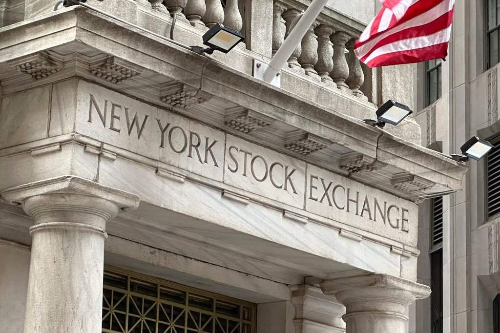 FILE - An entrance to the New York Stock Exchange is shown on June 26, 2024, in New York. (AP Photo/Peter Morgan, File).