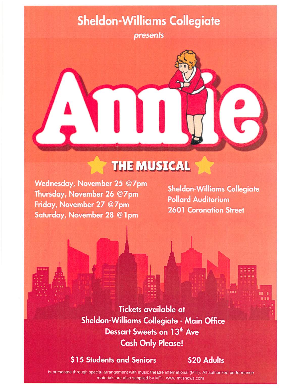 Sheldon-Williams Collegiate presents Annie: The Musical - image