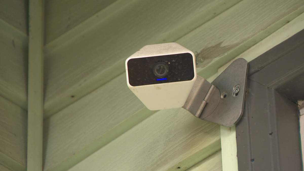 A security camera Watson installed at her home.