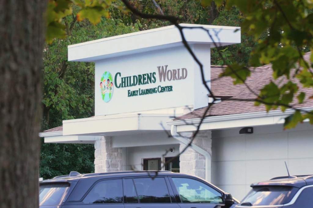 This image from video provided by WXYZ shows the Children's World Early Learning Center in Canton, Mich., on Monday, Sept. 28, 2026.