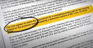 The City of Regina waived its right to a secondary concept plan review for Bell's original AI Data Centre project.