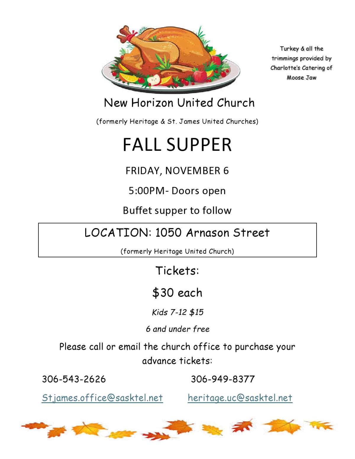 St. James and Heritage United Churches Fall Supper - image