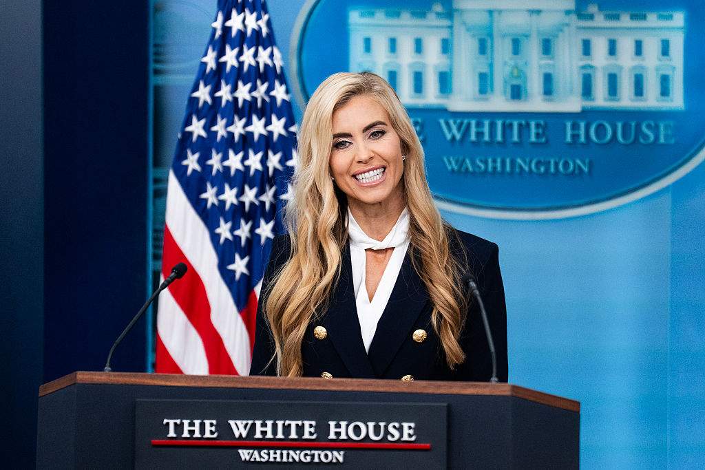 White House Press Secretary Katie Zacharia conducts her first briefing where she addressed issues including the resignation of Kimberly Guilfoyle, U.S. ambassador to Greece, on Tuesday, October 13, 2026.