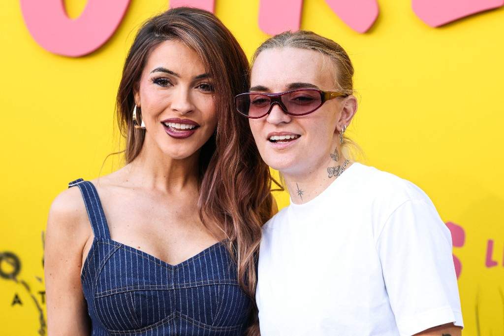 Chrishell Stause and G Flip arrive at the Los Angeles premiere of 'Girls Like Girls' held at Universal Cinema AMC on June 15, 2026.