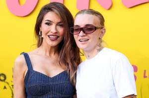 Chrishell Stause and G Flip arrive at the Los Angeles premiere of 'Girls Like Girls' held at Universal Cinema AMC on June 15, 2026.