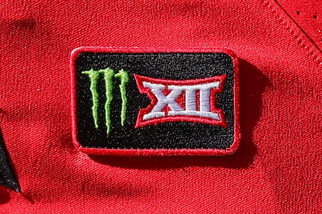 FILE - A Texas Tech player wears a Monster/Big 12 patch on his jersey during an NCAA college football game against Sam Houston State, Sept. 26, 2026, in Lubbock, Texas. (AP Photo/Chase Seabolt, File).