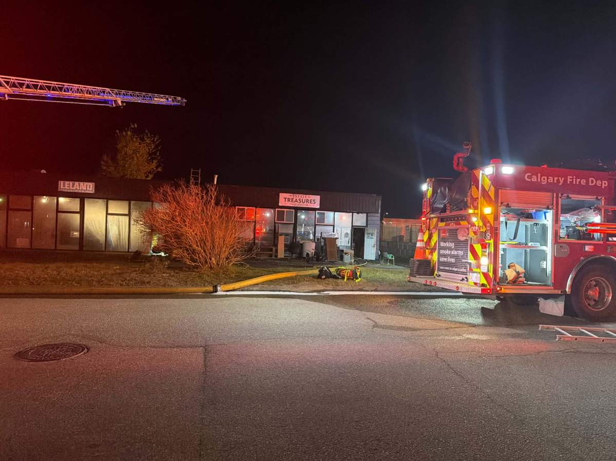 Calgary fire crews battle blaze outside southeast Calgary business - image