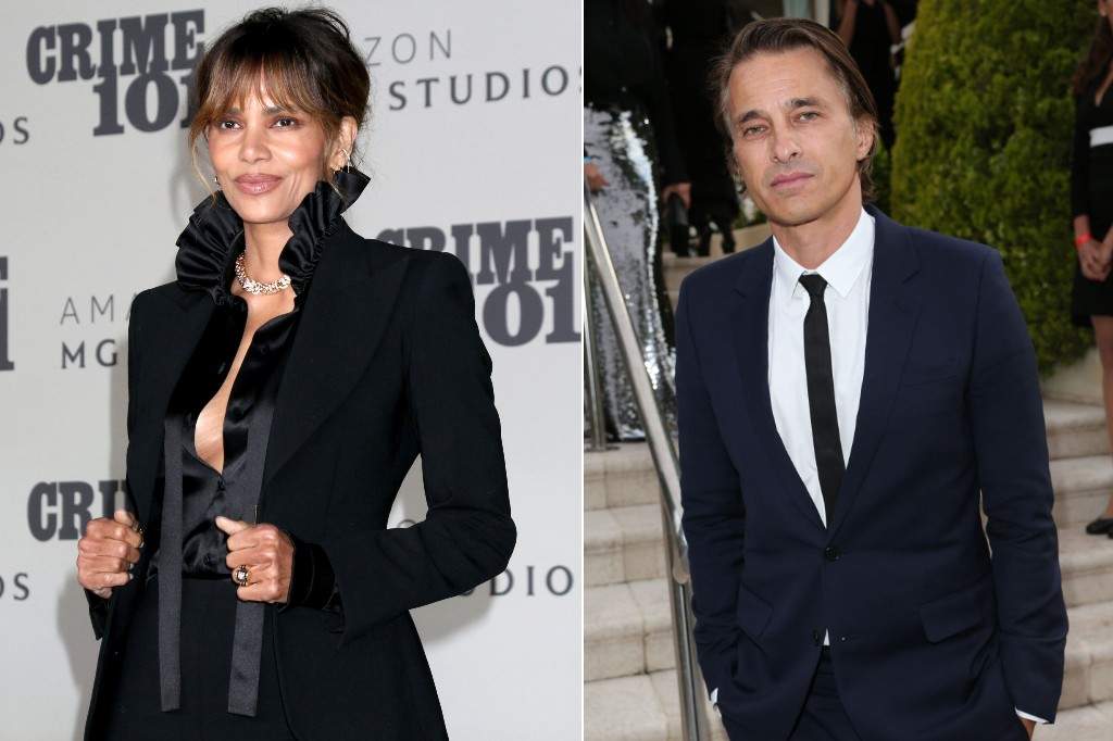 (L-R:) Halle Berry at arrivals for 'CRIME 101' Premiere, The United Theater on Broadway, Los Angeles, CA, Feb. 10, 2026 and Olivier Martinez arrives at the amfAR Gala Cannes 2017 at Hotel du Cap-Eden-Roc on May 25, 2017 in Cap d'Antibes, France.