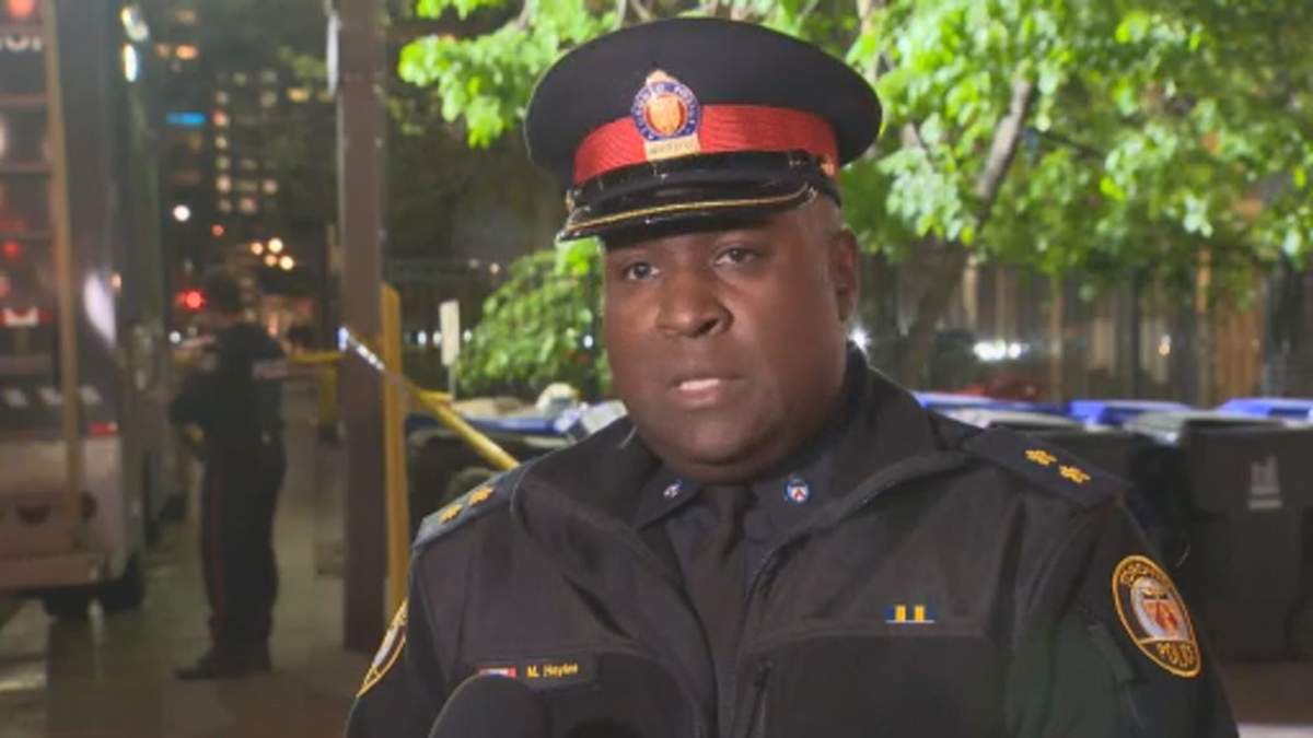 Toronto Police officer Michael Hayles is seen in this file footage being interviewed by police. 