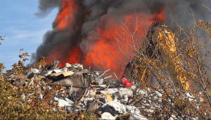 The City of Kingston said the structure fire broke out at approximately 8:40 a.m. Thursday and remained active more than two hours later.