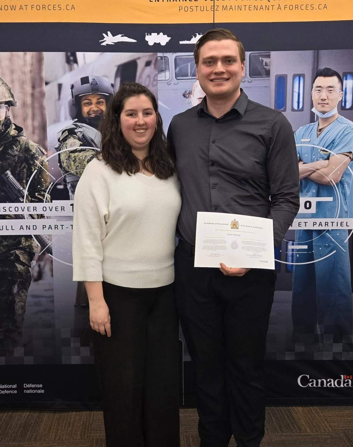 Pte. Liam Ramage and his wife Marisa.