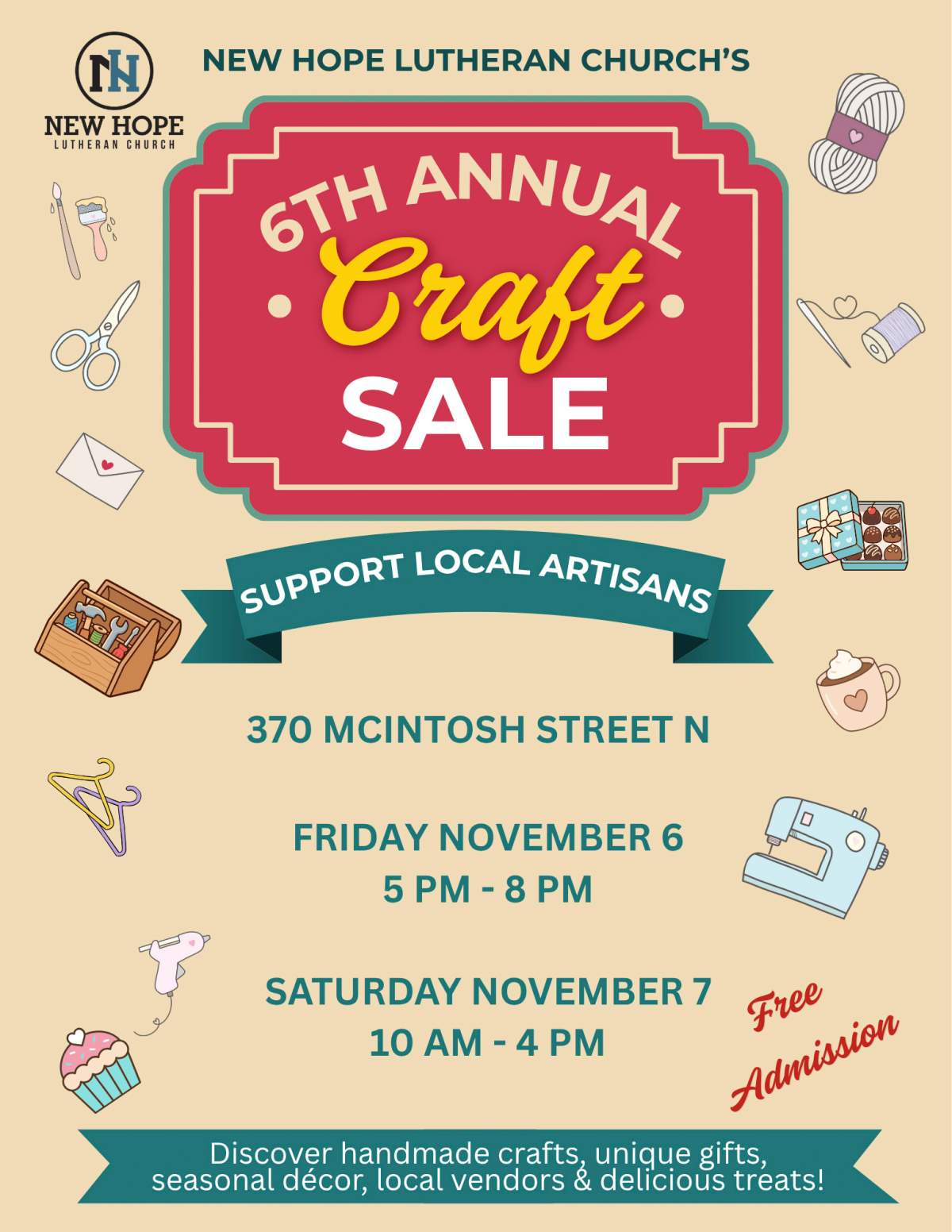 New Hope Lutheran Church’s 6th Annual Craft Sale - image