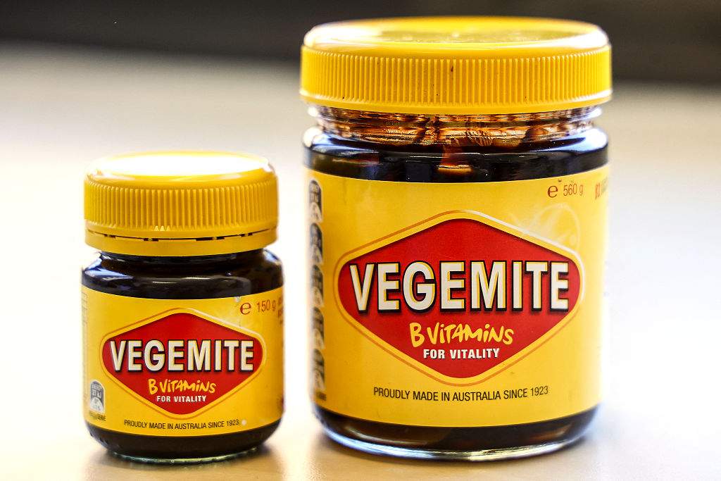 This photo illustration taken in Sydney on November 18, 2025 shows two jars of Australia's yeasty Vegemite spread. Simply tasting Australia's Vegemite spread might seem like cruel and unusual punishment to some, but one prison inmate from the land down under argues he should be allowed to enjoy the toast topping as a basic human right. Convicted murderer Andre McKechnie has sued the prisons commissioner in the state of Victoria in a novel bid to eat the quintessentially Australian condiment.