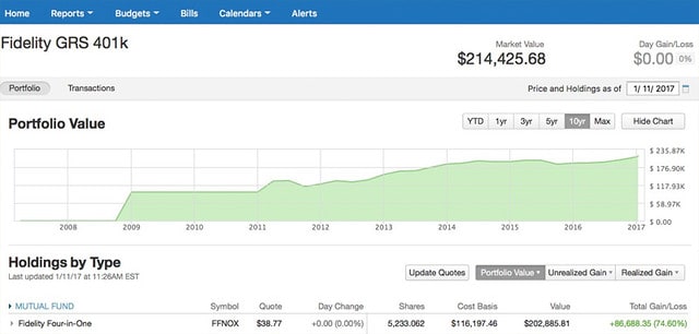 Quicken 2017 Investments Detail