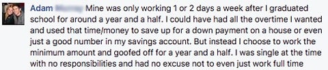 Money Mistake: Not Working