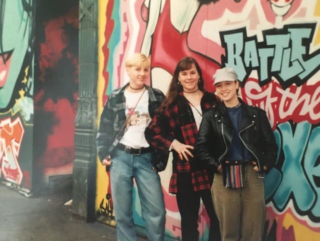 Naomi (on the left) in Seattle, 1994