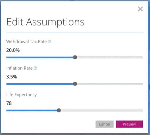 Personal Capital optimistic assumptions
