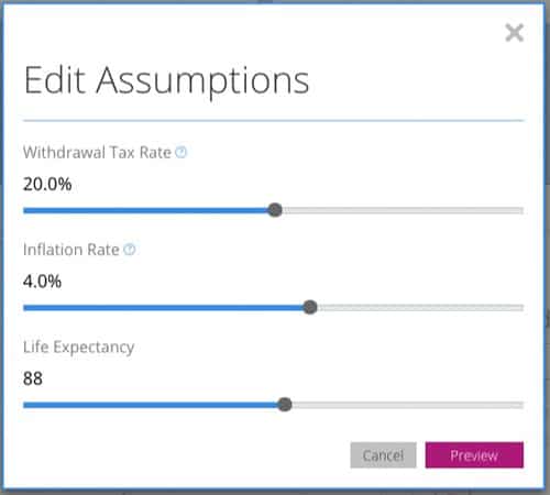 Personal Capital pessimistic assumptions