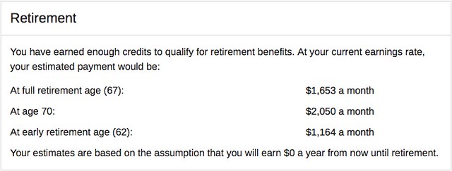 My current Social Security projection
