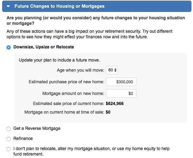 NewRetirement downsizing