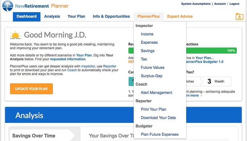 NewRetirement planner plus