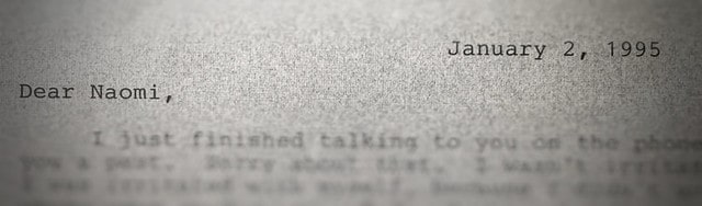 Letter from Naomi's mother