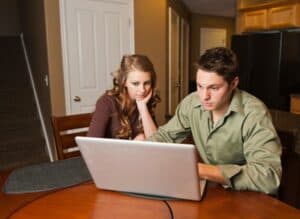 Couple working on their finances