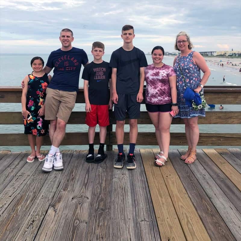 Kevin's family on vacation