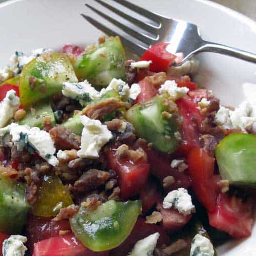 Lunch - a bacon-tomato salad