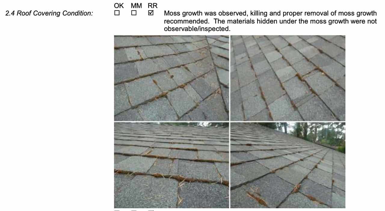 Highlight from our home inspection