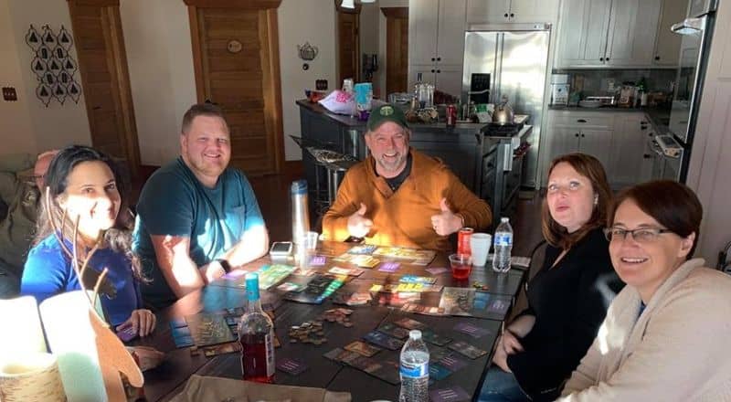 Miranda and JD playing board games