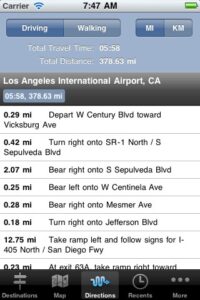 Screenshot of driving directions to LAX with travel summary—plus tips on using the best gas apps to save money on your trip.