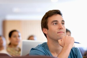 Young student pondering